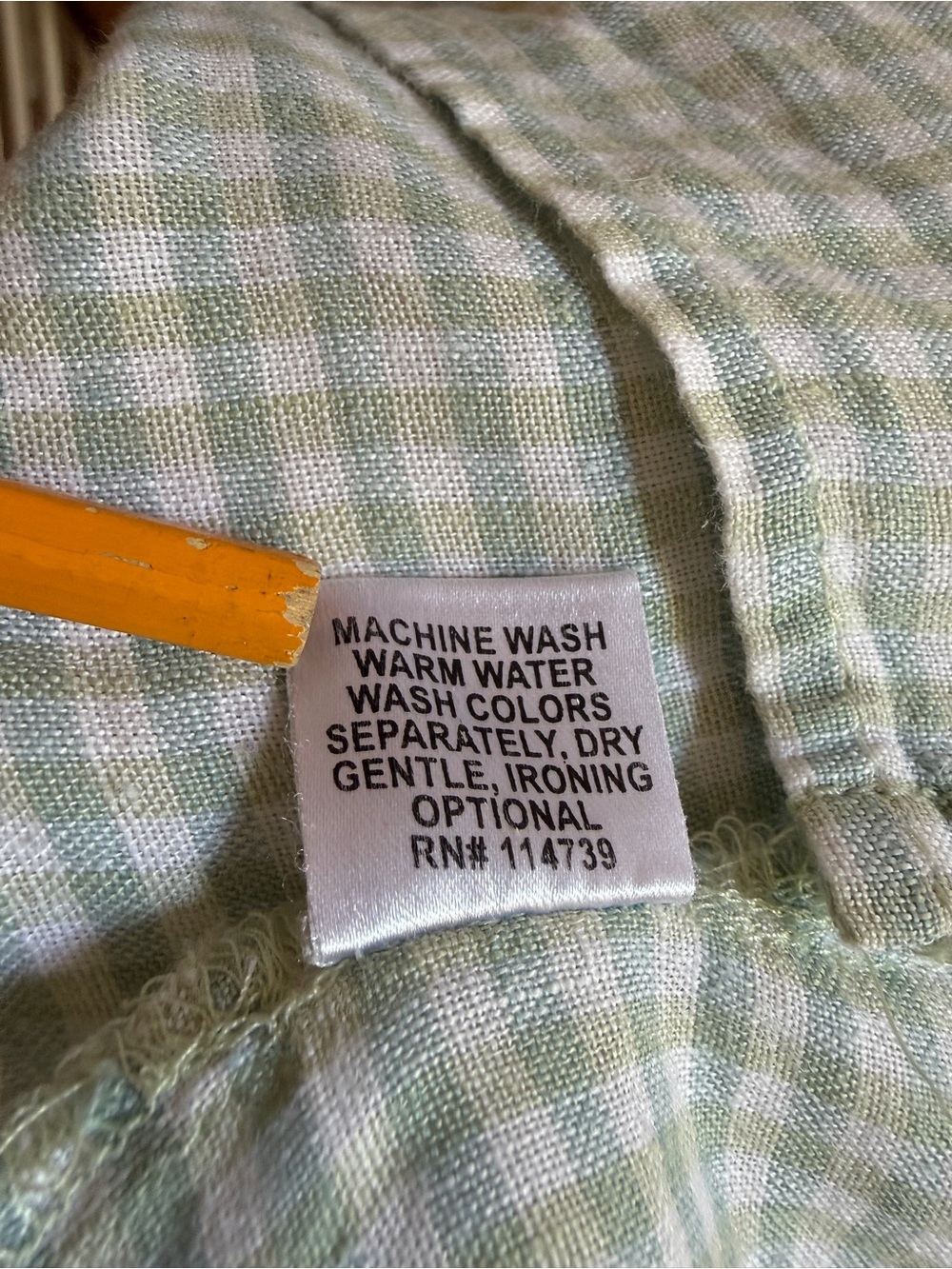 FLAX Light Green Gingham Sleeveless Tank Top - Picture 6 of 11